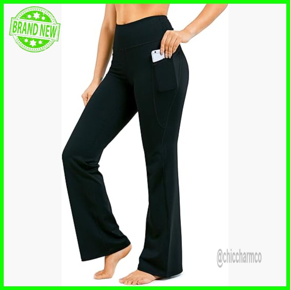 High-Waisted Bootcut Yoga Pants with Pockets, Four Inseam Lengths